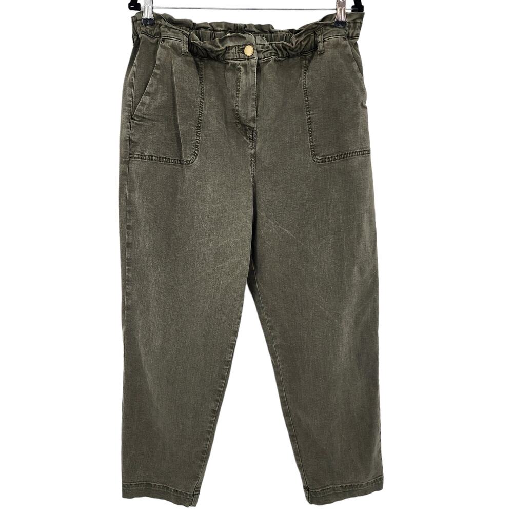 Gerard Darel Paperbag High Waist Cotton Tencel Blend Trousers Size 4